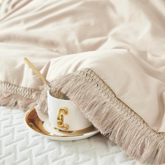 Beige Queen Comforter Set, 3 Pieces - Picture 2 of 3